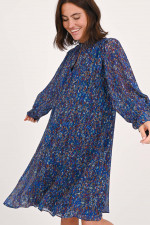 Mini-Kleid mit Blumeprint in Blau/Multicolor