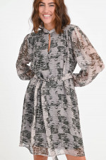 Kleid mit Reptil-Print in Taupe/Oliv