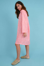 Baumwoll-Kleid mit Print in Rosa