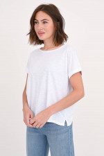 T-Shirt aus Baumwoll-Mix in Weiß