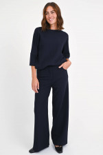 Hose mit weitem Bein in Navy