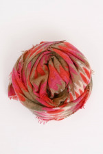 Cashmere Schal TWISTED in Pink/Orange/Khaki