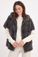 Gilet aus Nerz in Taupe