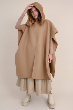 Cape aus Wolle in Camel