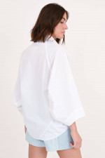 Bluse aus Baumwolle in Weiß