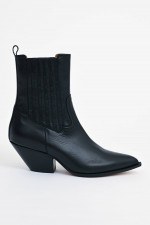 Stiefelette aus Leder in Schwarz