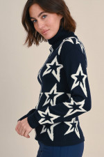 Wollpullover STAR DUST in Navy