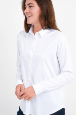 Jersey Langarm-Bluse in Weiß