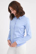 Jersey Bluse in Hellblau