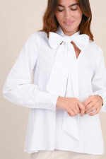 Bluse mit Binde-Details in Weiß