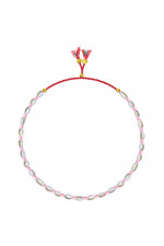 MINI FRESHWATER PEARL Halskette in Rose/Weiß