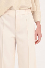 Wide-Leg Hose in PINTUCK in Creme