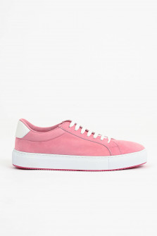 Veloursleder-Sneaker in Rosa