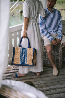 Strandtasche WÖRTHERSEE in Beige/Blau