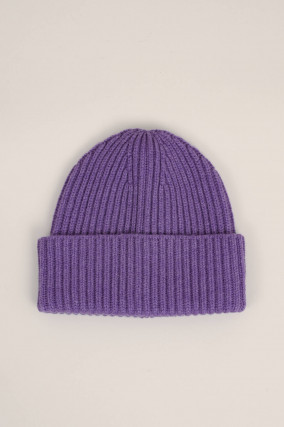 Midi-Mütze aus Cashmere in Violett