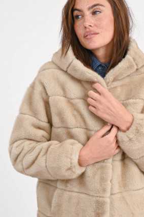 Kunstpelzjacke MINK in Beige