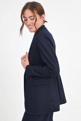 Blazer aus Woll-Cashmere-Mix in Navy