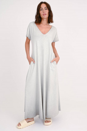 Maxi-Sweatshirt Kleid in Grau