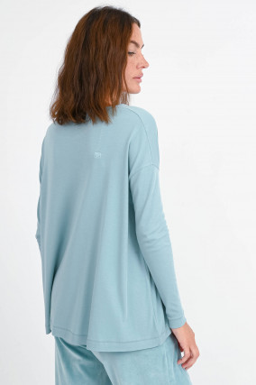 Oversized Langarmshirt CALLA in Mintblau