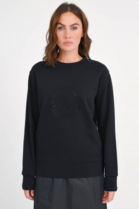 Sweatshirt mit Glitzerstein-Logo in Schwarz