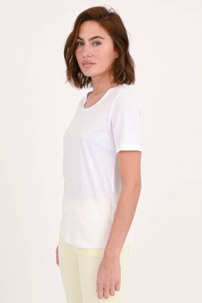T-shirt aus Baumwoll-Mix in Weiß