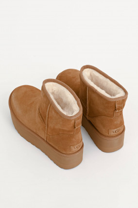 Lammfell-Boot CLASSIC MINI PLATTFORM in Chestnut