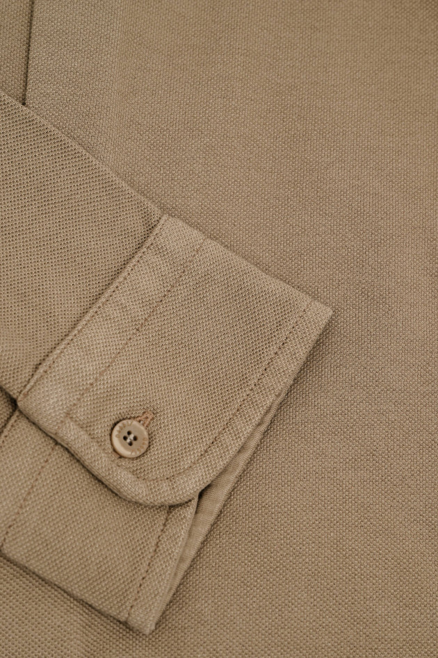 04651/ A trip in a bag Langarm Polo-Shirt in Taupe