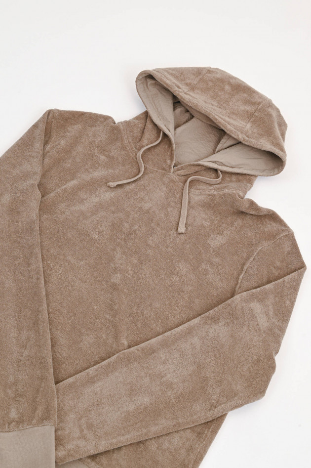 04651/ A trip in a bag Hoodie TERRY in Taupe