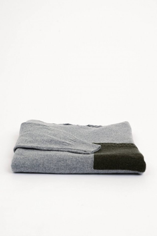 04651/ A trip in a bag Cashmere-Strickpullover in Grau/Oliv