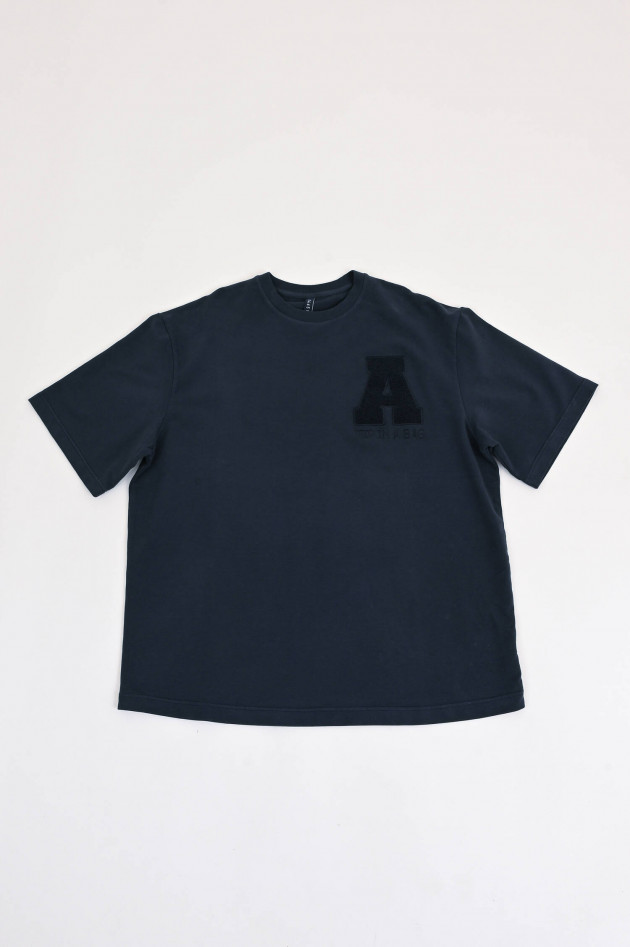 04651/ A trip in a bag T-Shirt mit Brustdetail in Navy
