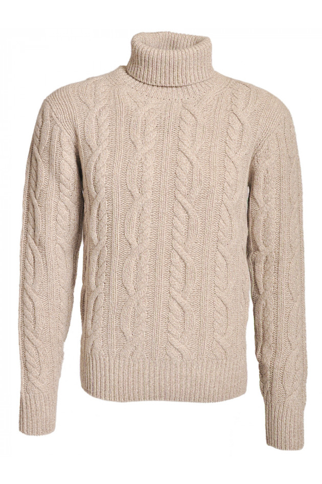 Rollkragenpullover Beige meliert