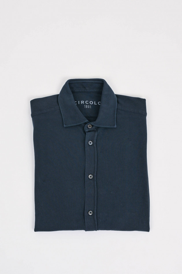 Circolo 1901 Langarm-Poloshirt in Navy