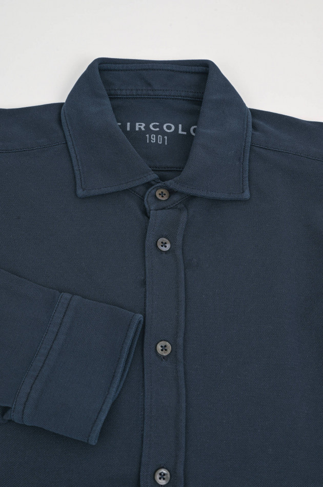 Circolo 1901 Langarm-Poloshirt in Navy