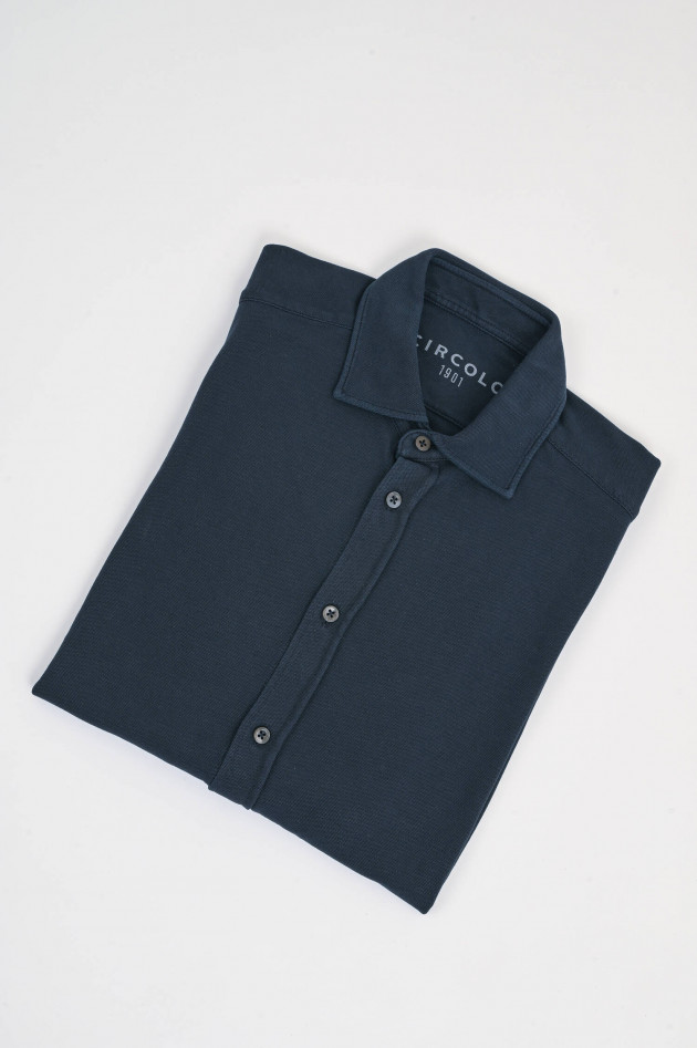 Circolo 1901 Langarm-Poloshirt in Navy