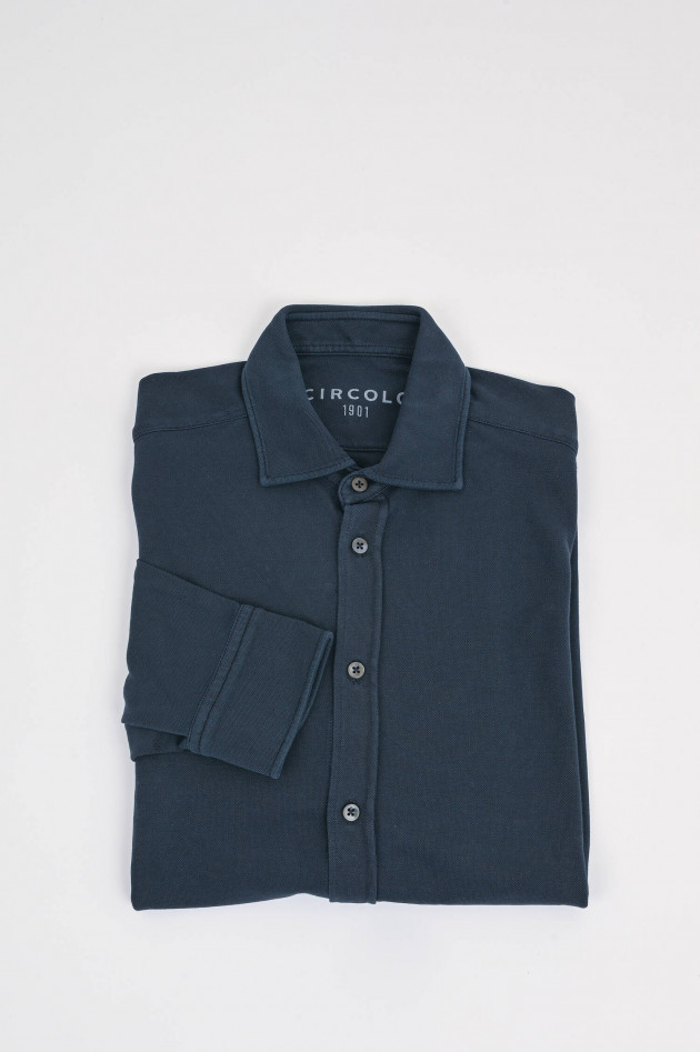 Circolo 1901 Langarm-Poloshirt in Navy