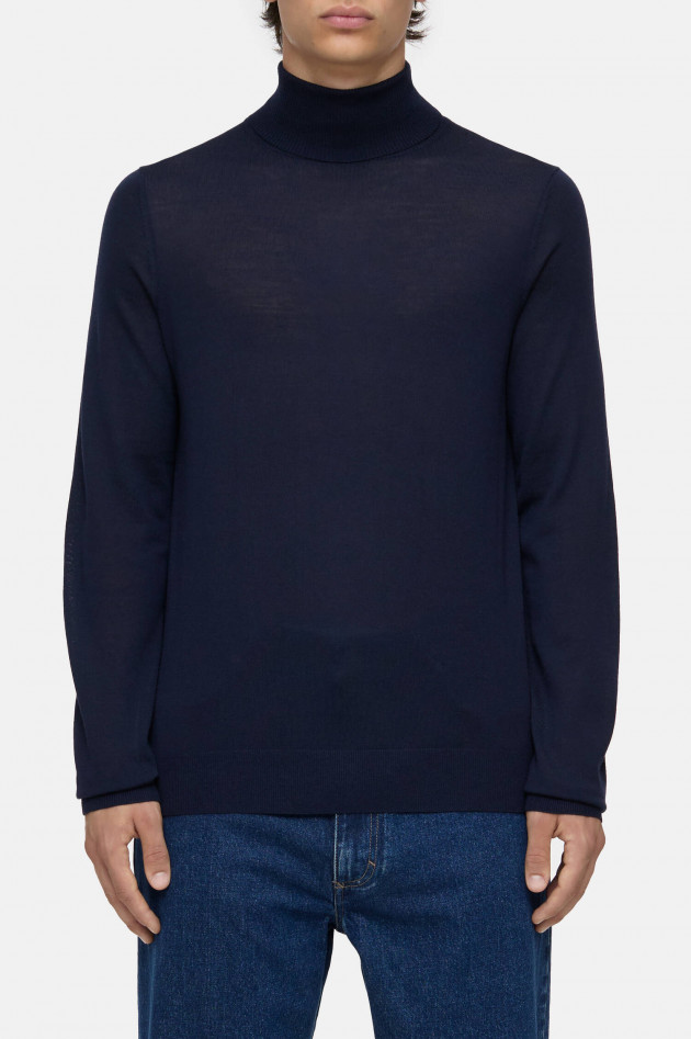 Closed Feinstrick-Rollkragenpullover in Navy