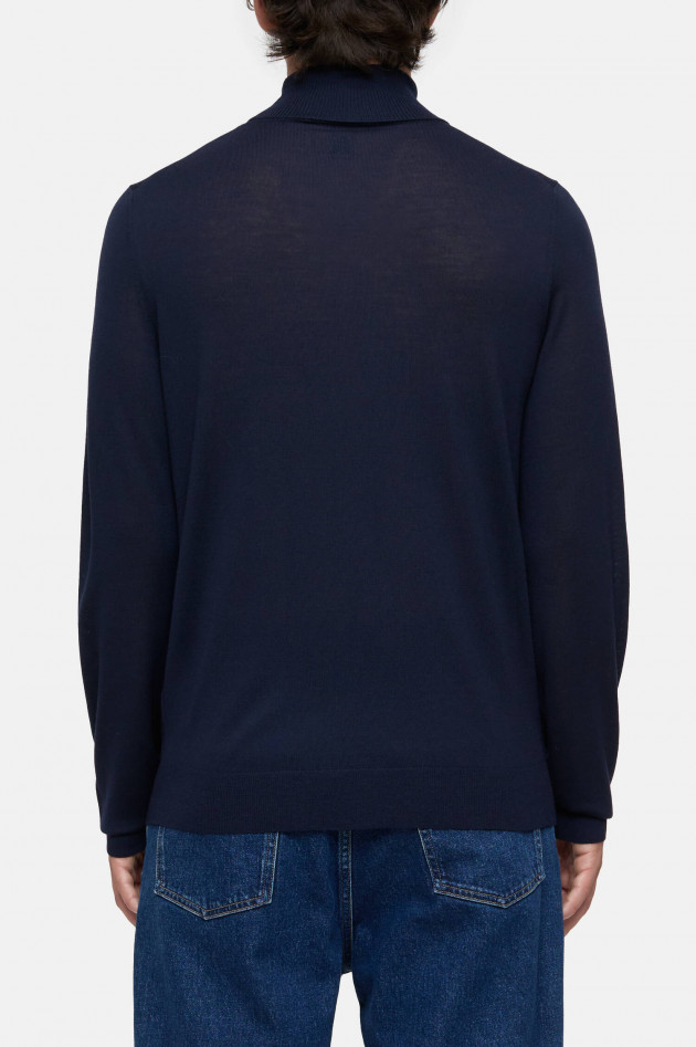 Closed Feinstrick-Rollkragenpullover in Navy