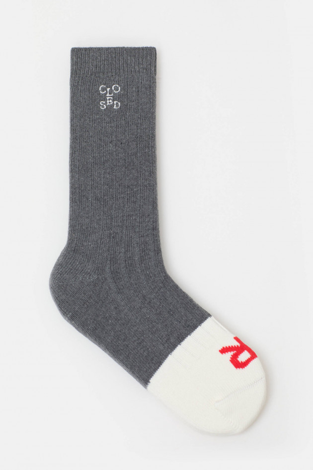 Closed Socken aus Baumwolle in Grau/Creme