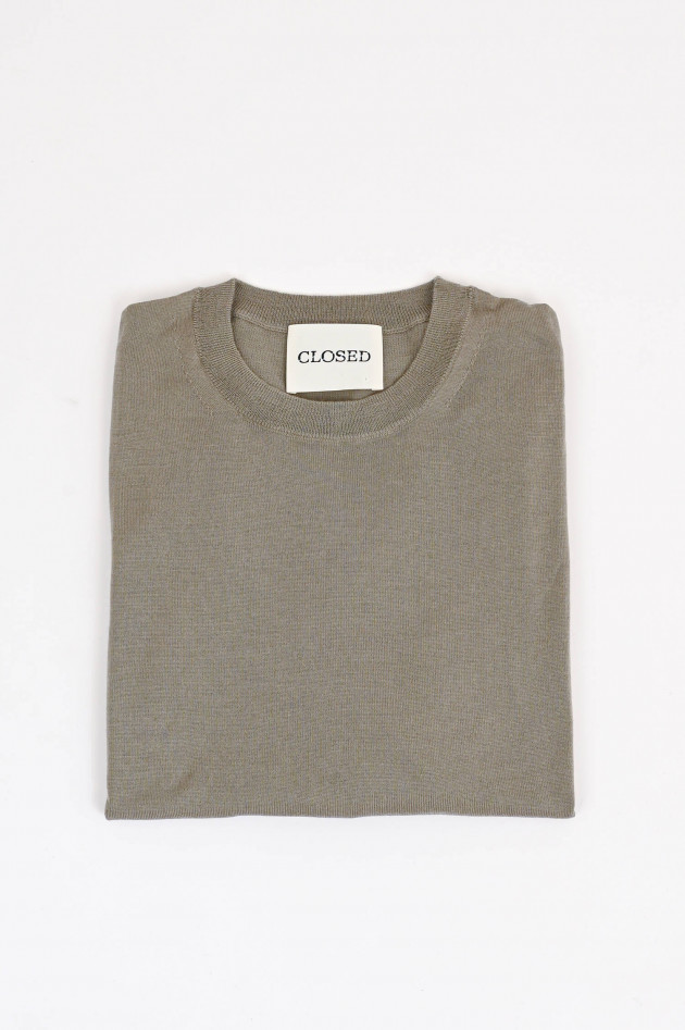 Closed Feinstrick-Pullover in hellem Khaki