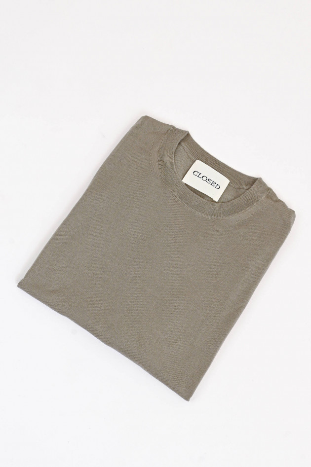 Closed Feinstrick-Pullover in hellem Khaki