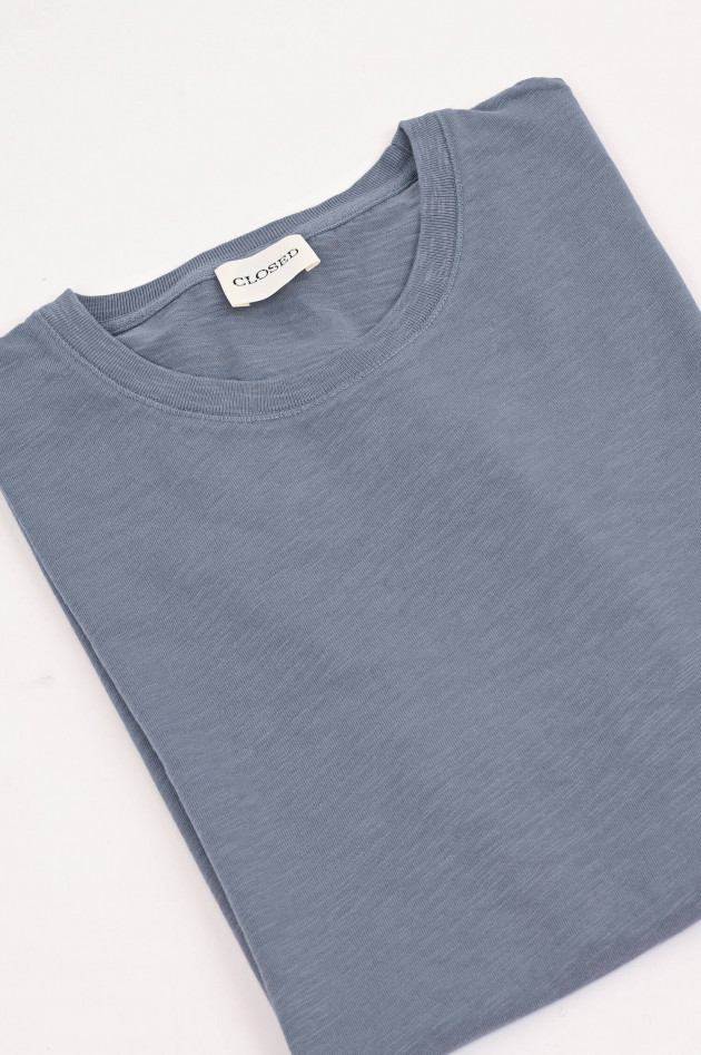 Closed T-Shirt mit Logo-Stickerei in Graublau