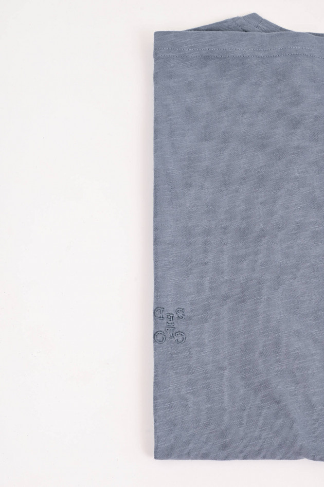 Closed T-Shirt mit Logo-Stickerei in Graublau