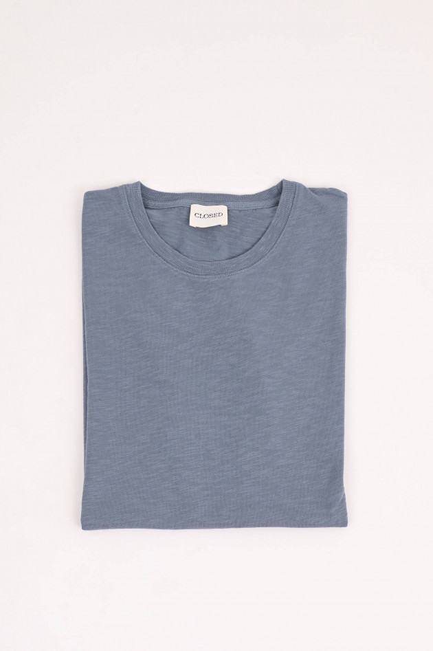 Closed T-Shirt mit Logo-Stickerei in Graublau