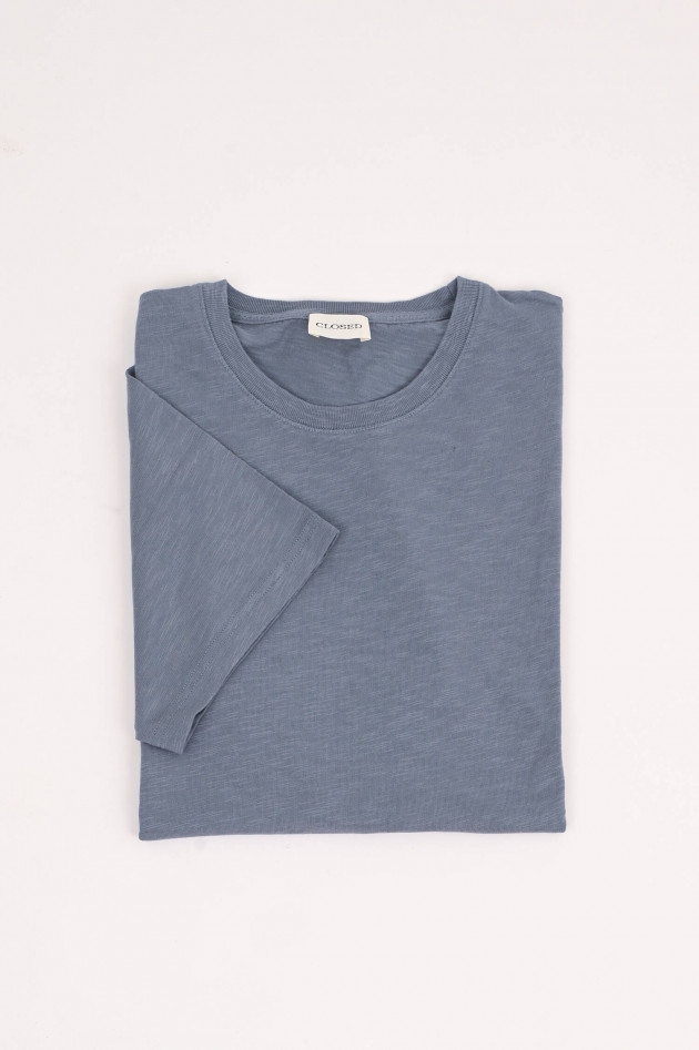 Closed T-Shirt mit Logo-Stickerei in Graublau