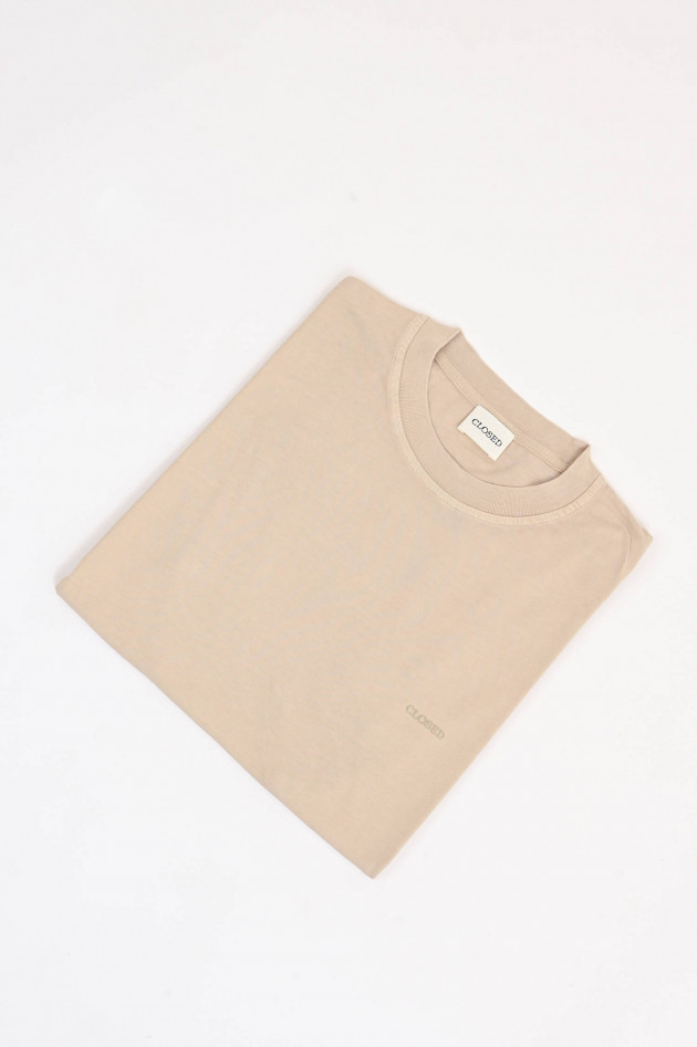 Closed T-shirt mir Logo-Print in hellem Beige