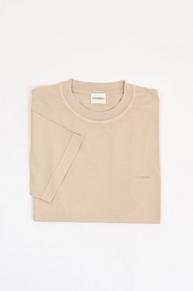 Closed T-shirt mir Logo-Print in hellem Beige