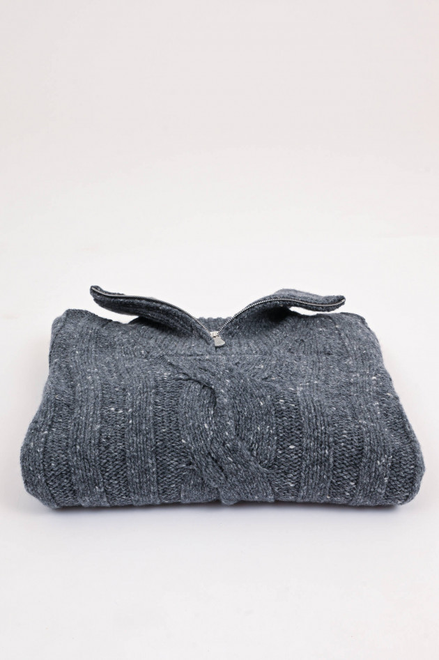 Eleventy Cashmere-Mix Pullover in Grau-Melange