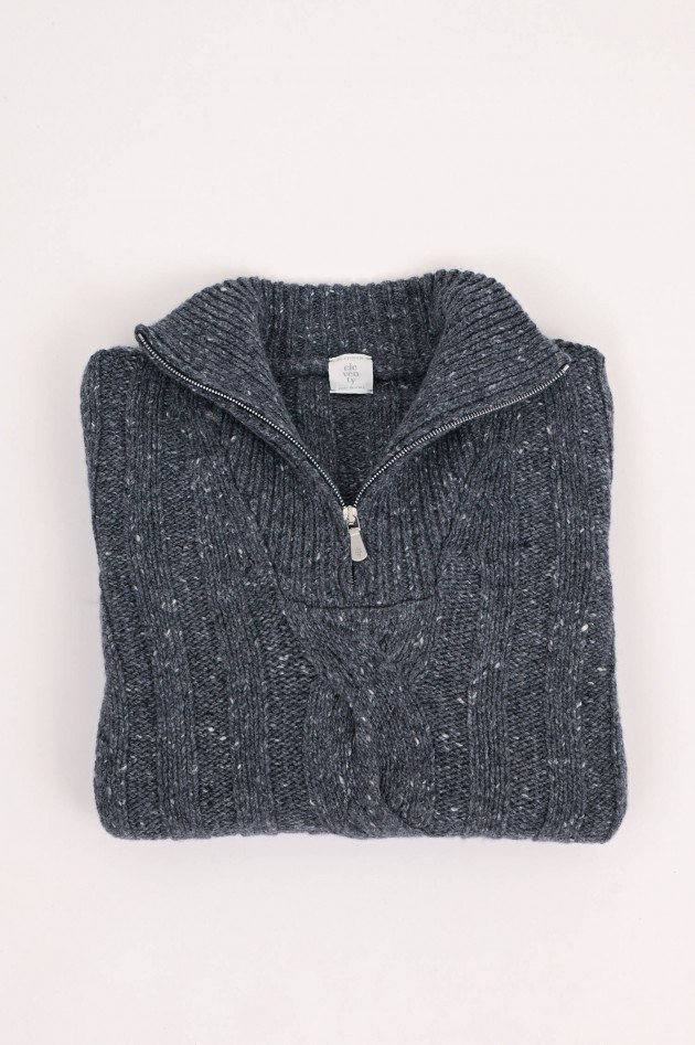 Eleventy Cashmere-Mix Pullover in Grau-Melange