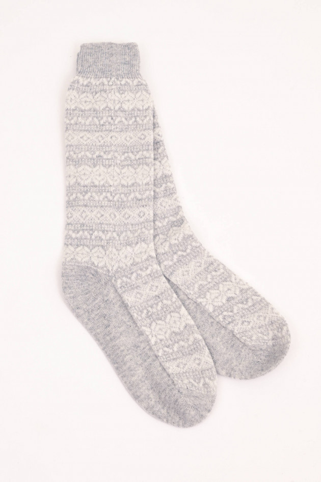 Eleventy Cashmere Socken in Dunkelgrau/Weiß