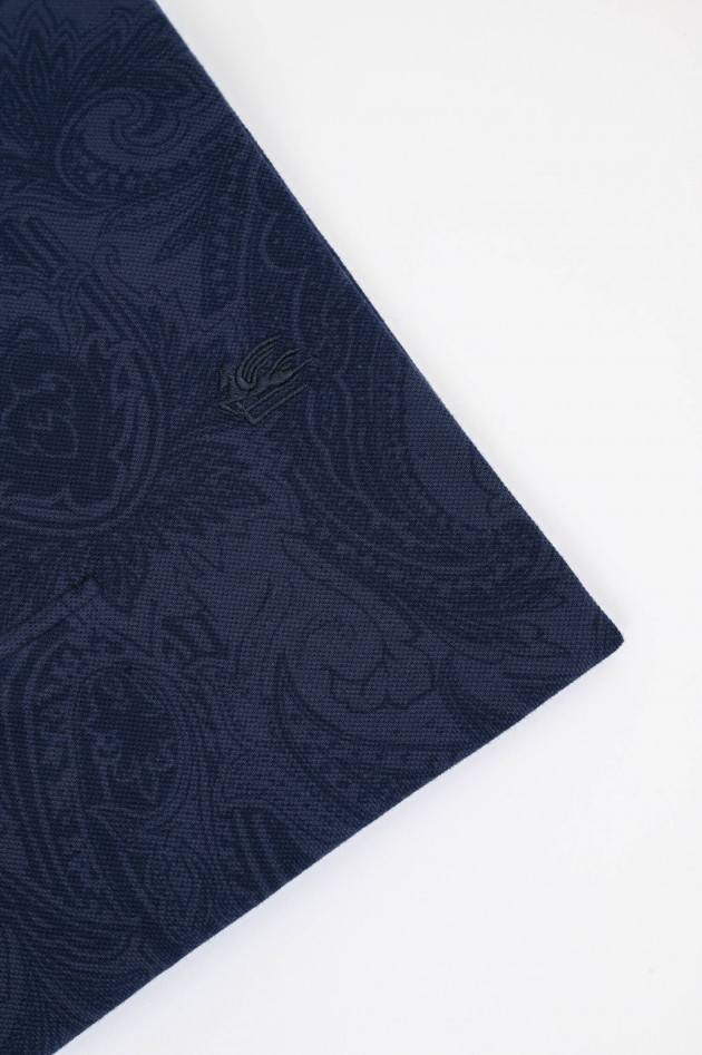 Etro Polo-Shirt in Navy mit Paisley-Muster